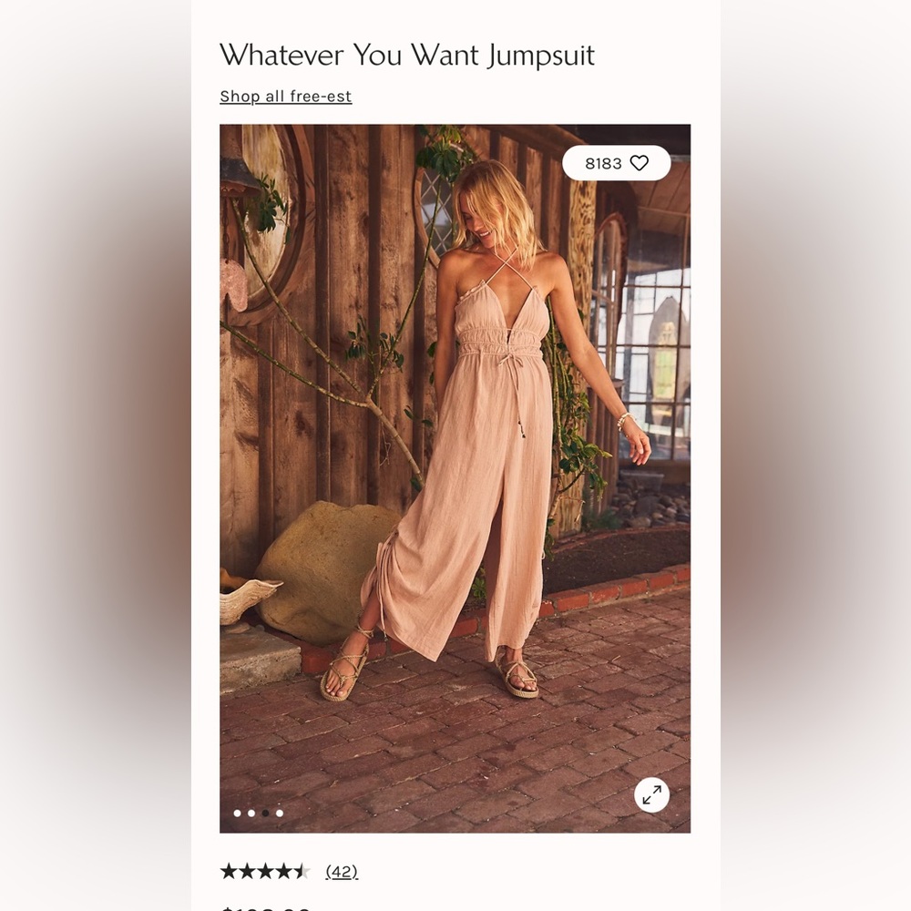 New with tags Pink sand dune Free People whatever you want romper